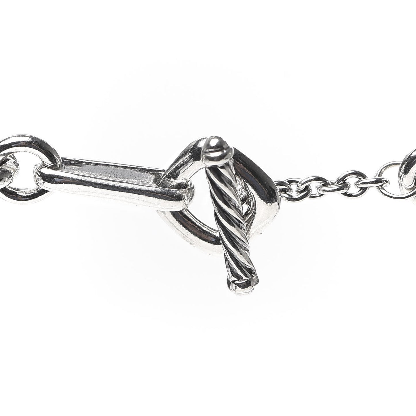 Sterling Silver 18K Yellow Gold Black Onyx Figaro Chain Necklace