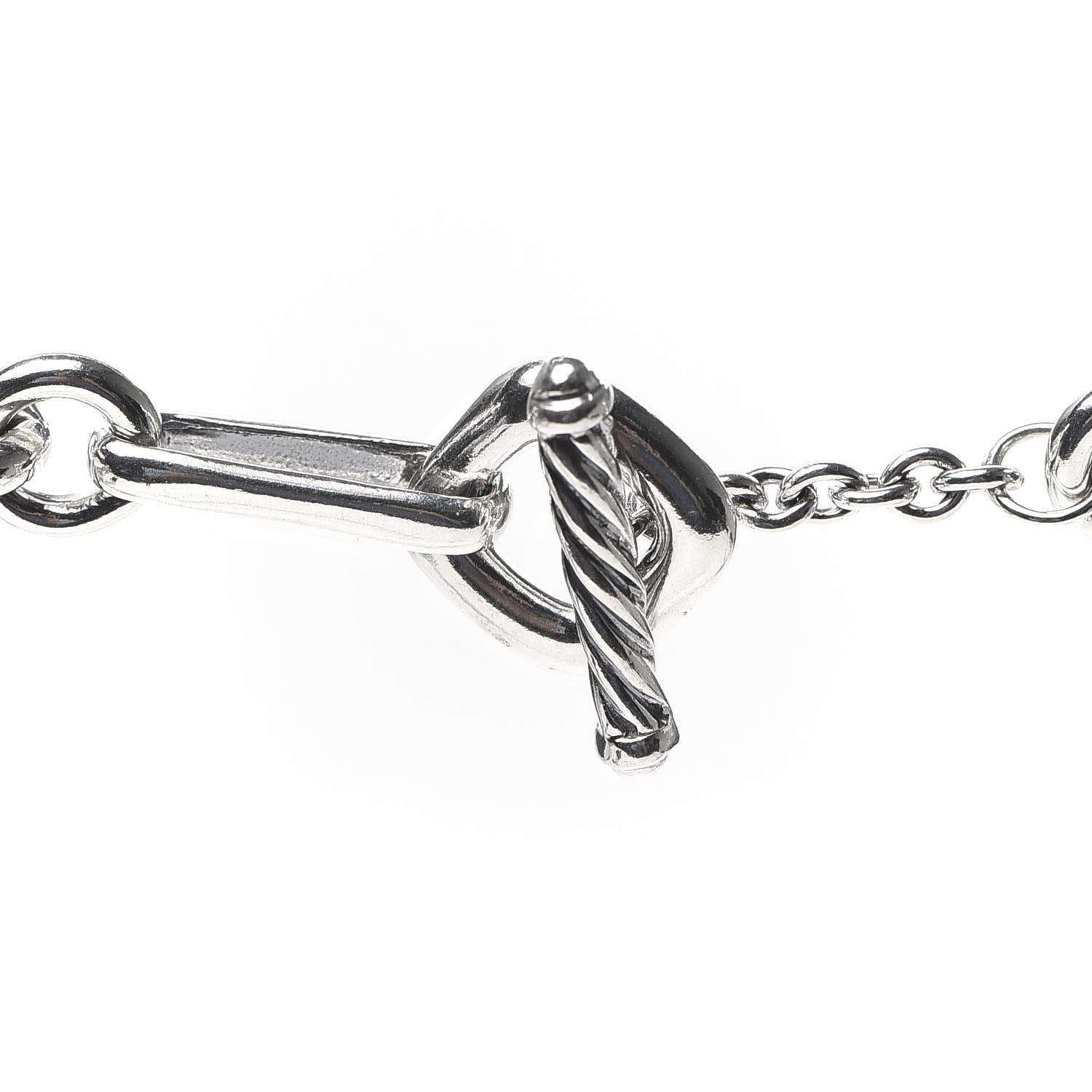 David Yurman Sterling Silver 18K Yellow Gold Black Onyx Figaro Chain Necklace 4 of 5