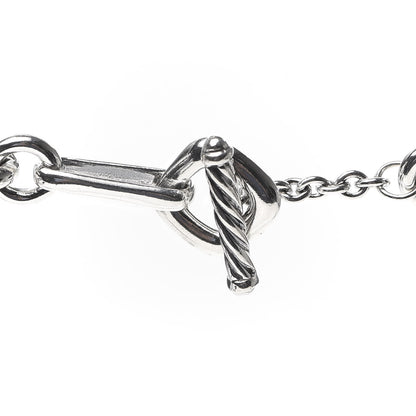 David Yurman Sterling Silver 18K Yellow Gold Black Onyx Figaro Chain Necklace 4 of 5