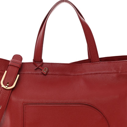 Delvaux Grained Calfskin Le Pin Tote Red 8 of 16