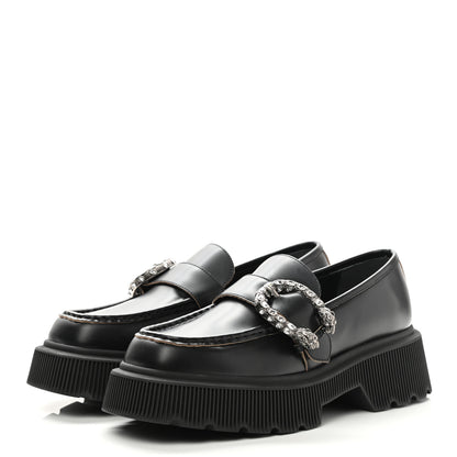 Gucci Cordovan Lux Dionysus Hunder Loafers 38.5 Black 3 of 9