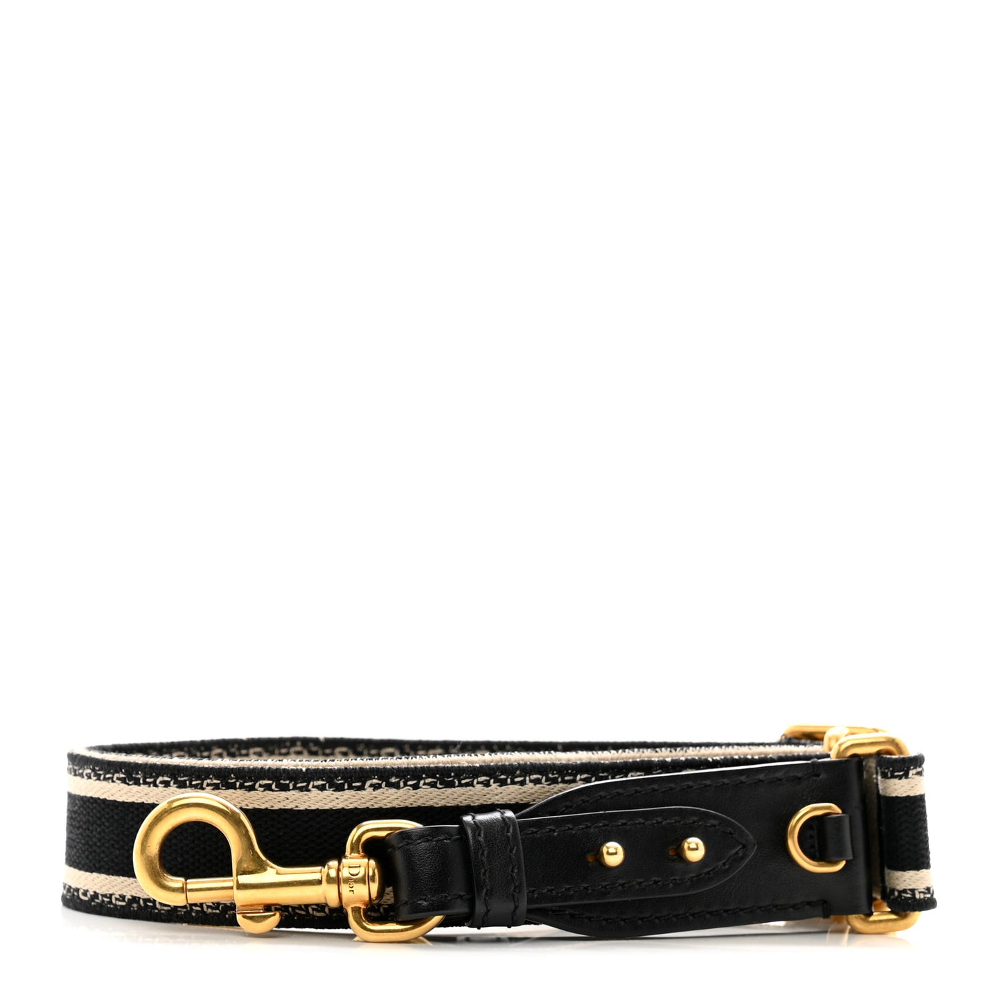 Canvas Embroidered Shoulder Strap Black