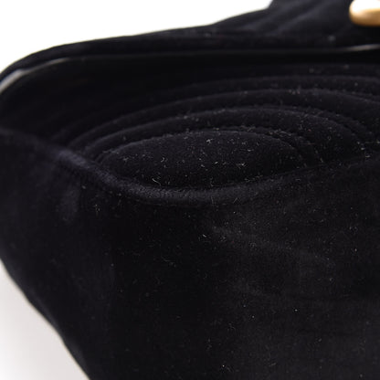 Gucci Velvet Matelasse Small GG Marmont Shoulder Bag Black 10 of 13
