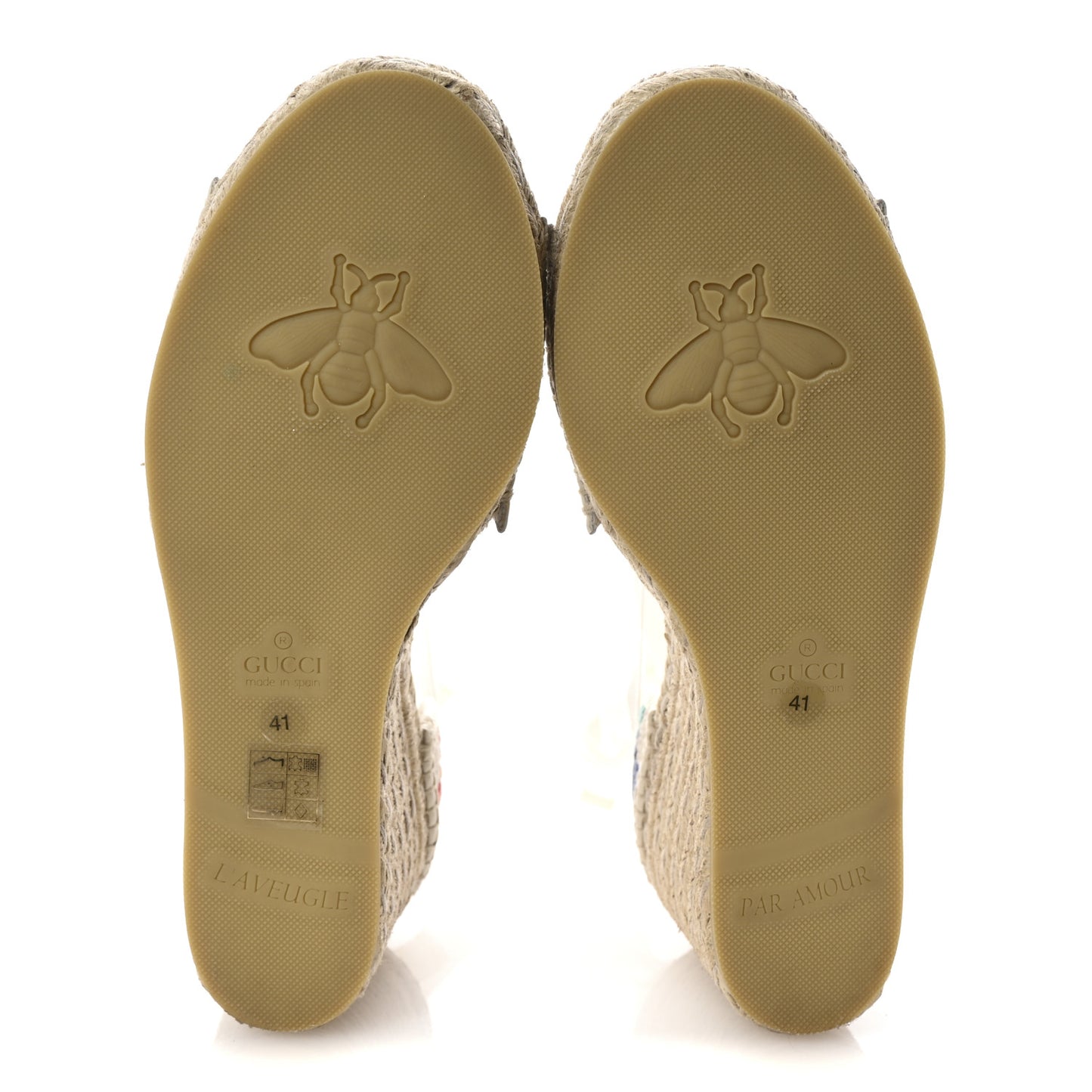 Linen Psychedelic Mini GG Monogram Ankle Wrap Platform Espadrille Wedge Sandals 41 Multicolor Mystic White