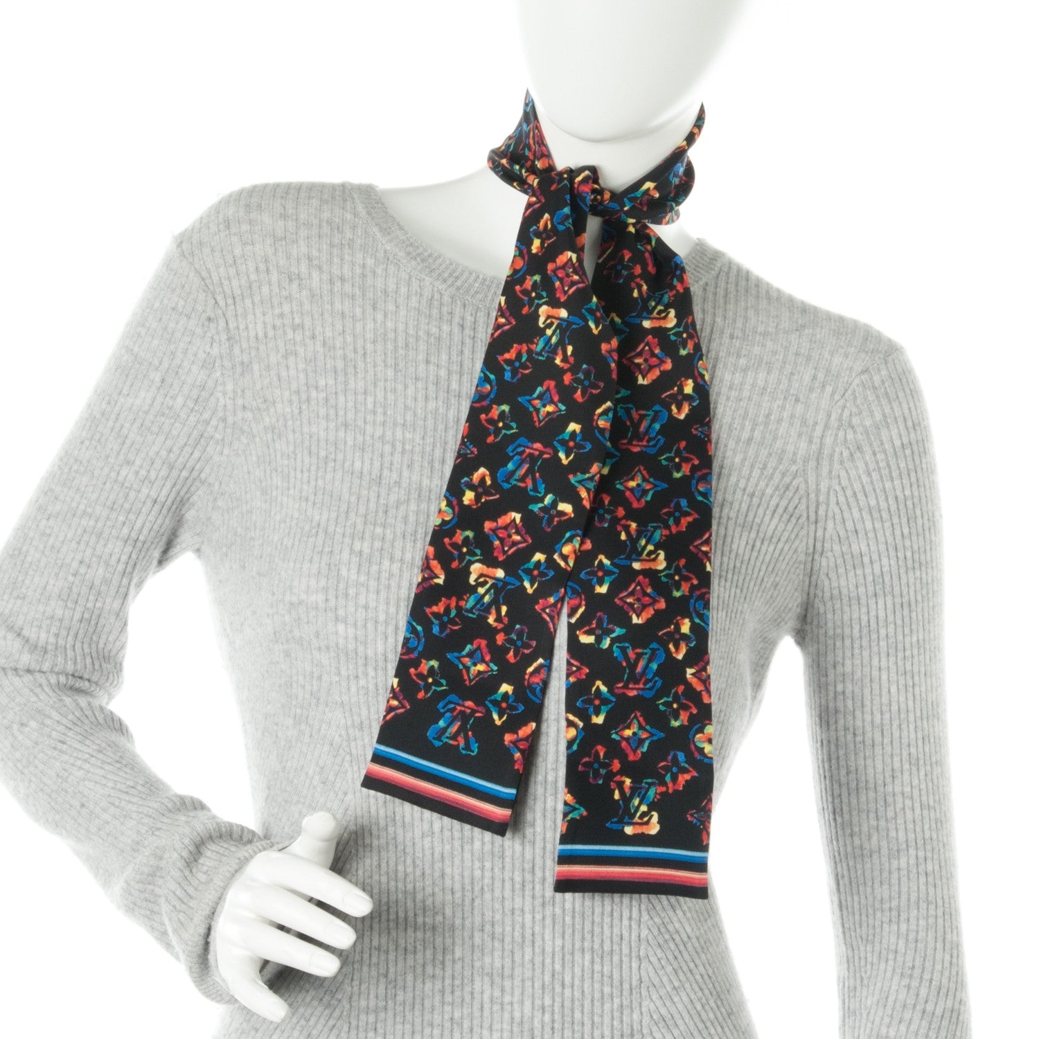 Louis Vuitton Silk Monogram Rainbow Bandeau Black 2 of 4