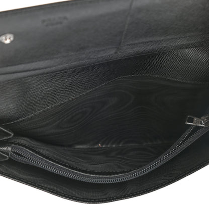 Prada Tessuto Nylon Saffiano Flap Wallet Black 5 of 8