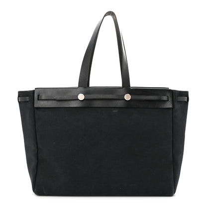 Hermes Toile Vache Hunter Herbag Cabas MM Black 2 of 16