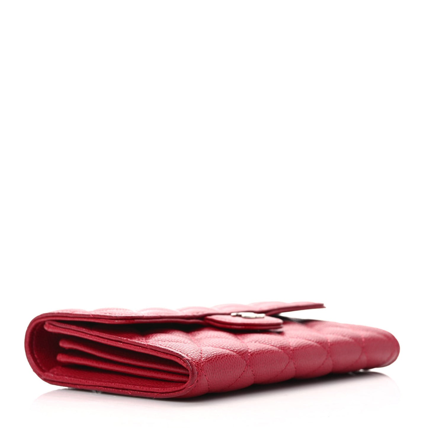 Caviar Quilted Medium Flap Wallet Dark Pink