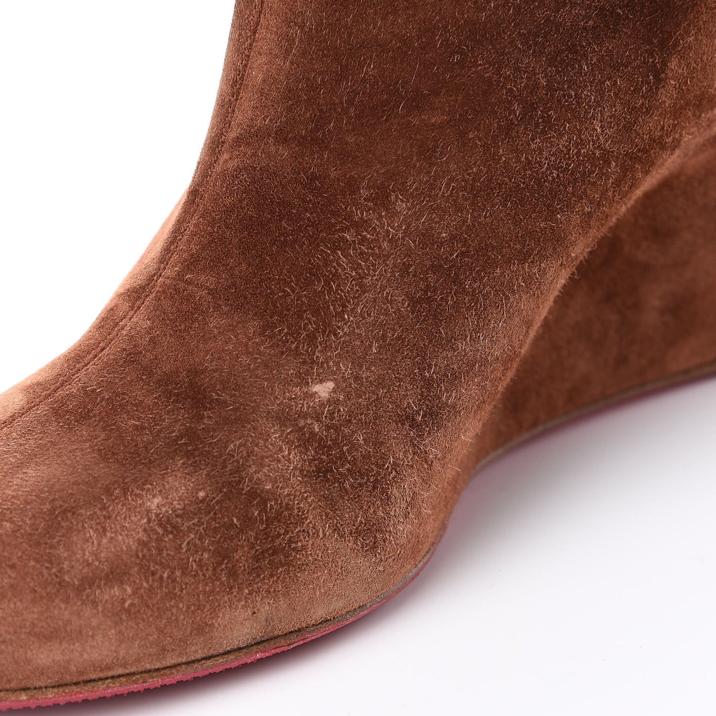 Suede Calfskin Pouliche Fringe 70 Boots 37.5 Havane