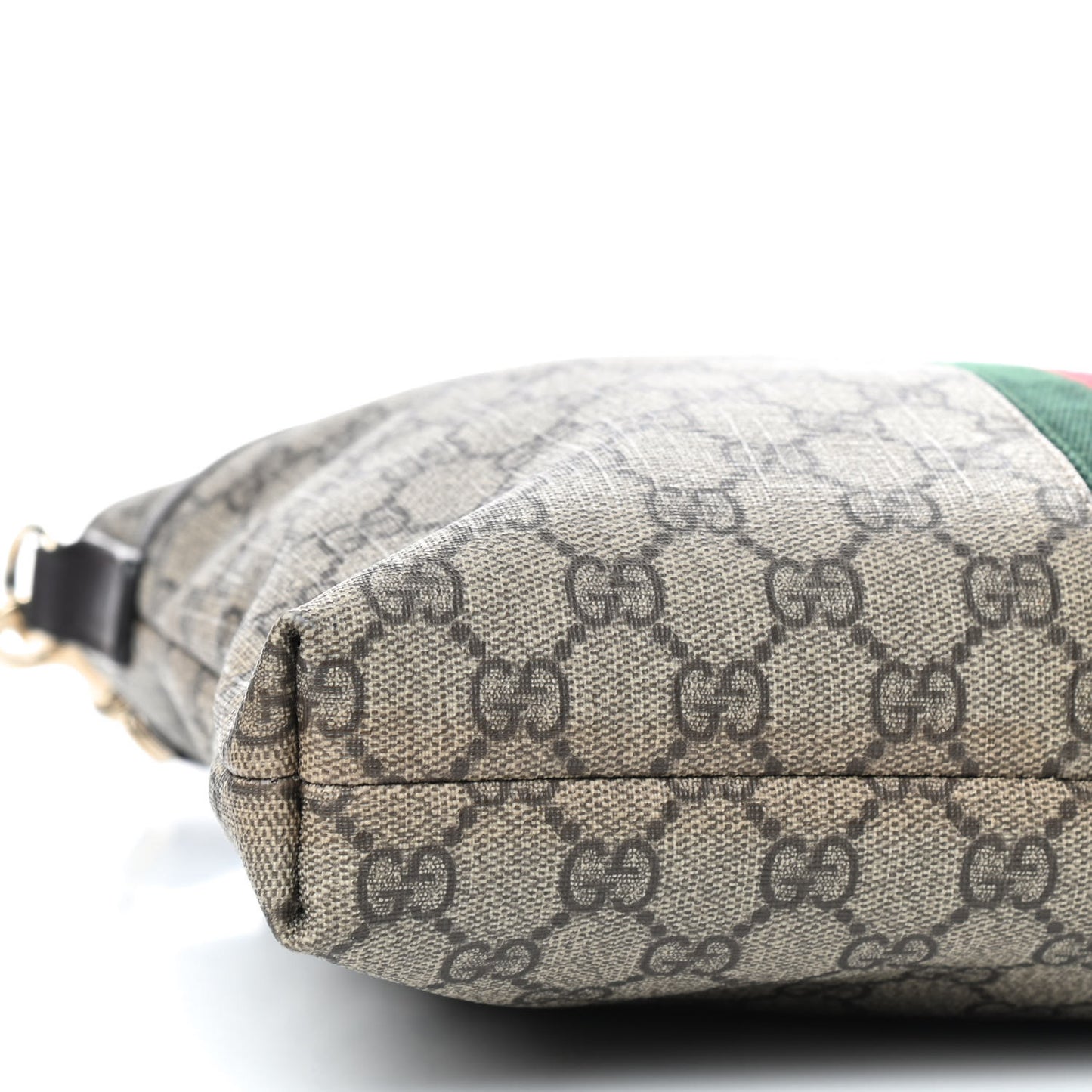 GG Supreme Monogram Web Flat Messenger Bag Dark Brown