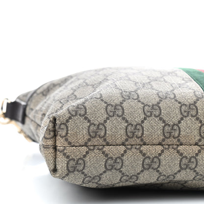 Gucci GG Supreme Monogram Web Flat Messenger Bag Dark Brown 6 of 13