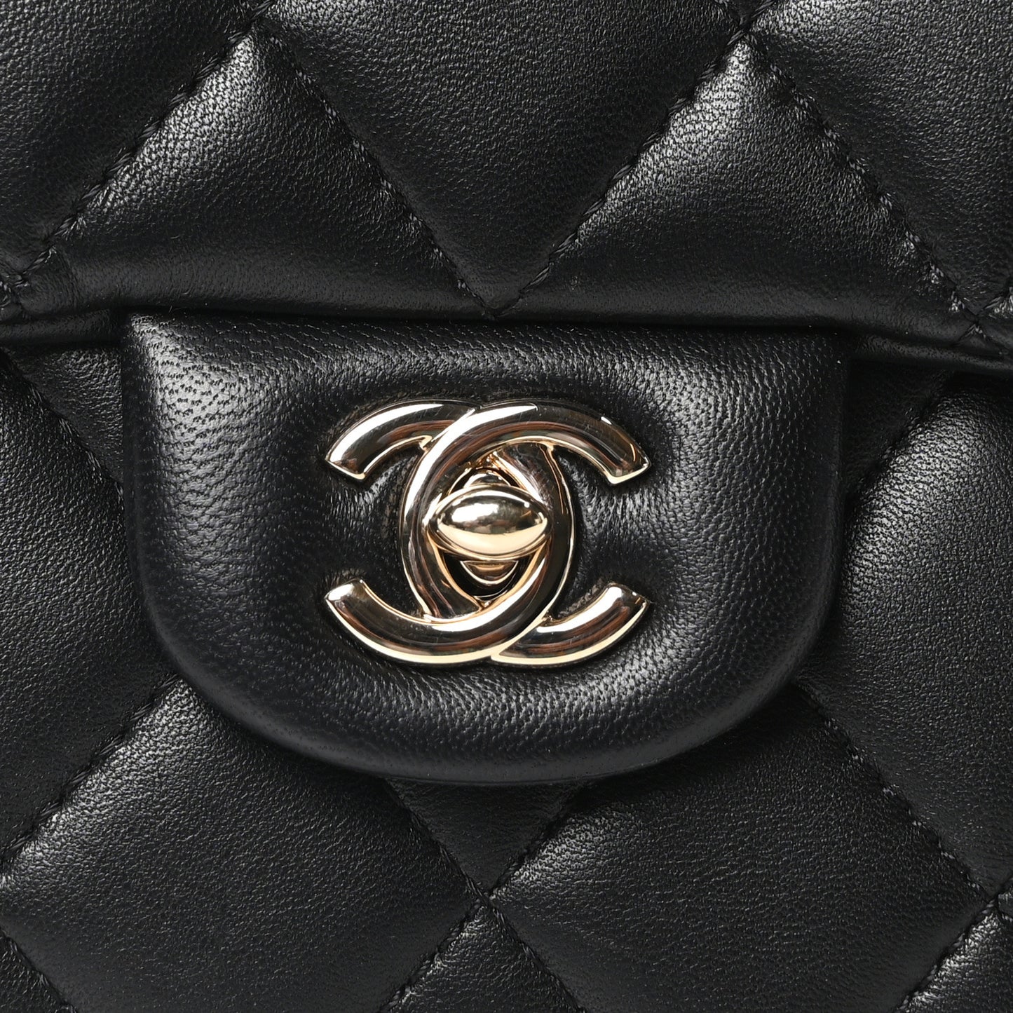 Lambskin Quilted Small My Precious Flap Black