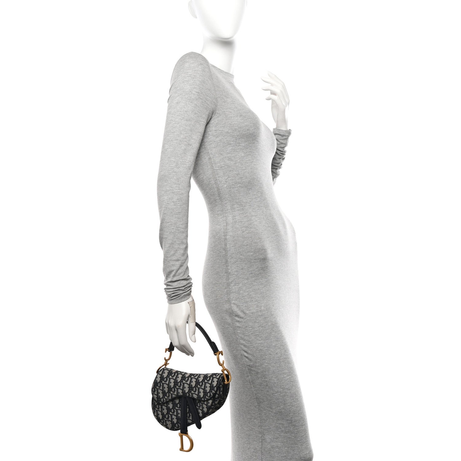 Christian Dior Oblique Mini Saddle Bag Blue 2 of 11