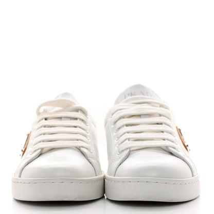 Prada Spazzolato Rois Metal Triangle Logo 25mm Sneakers 35.5 White Soleil 2 of 9