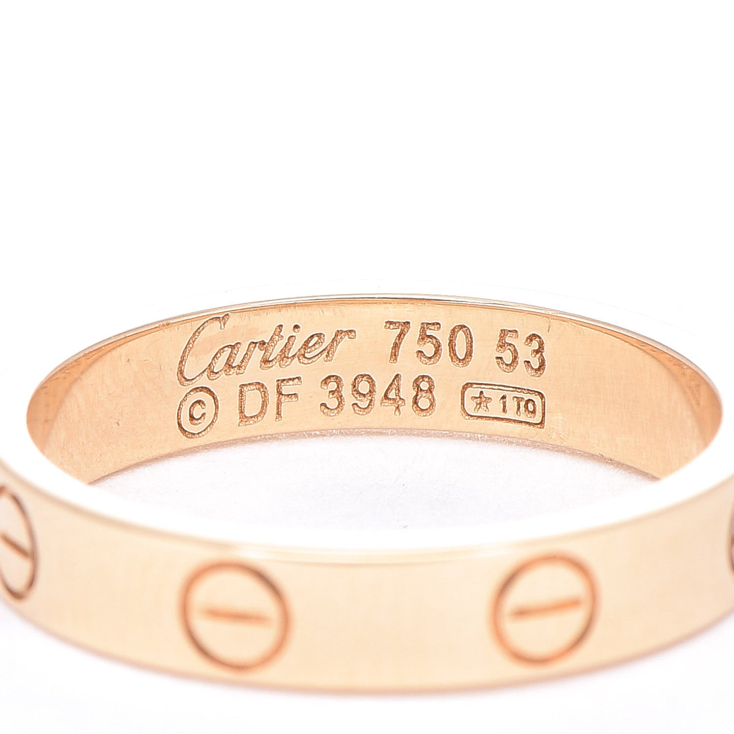 18K Yellow Gold 3.5mm LOVE Wedding Band Ring 53 6.25