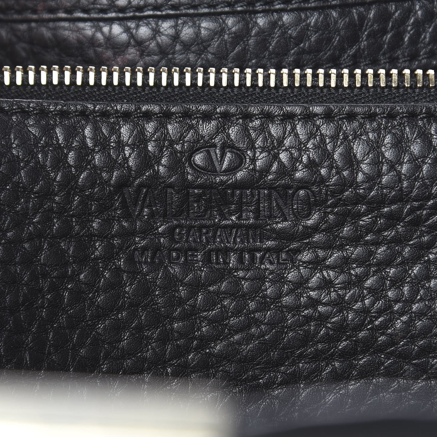Grained Calfskin Small Rockstud Tote Black