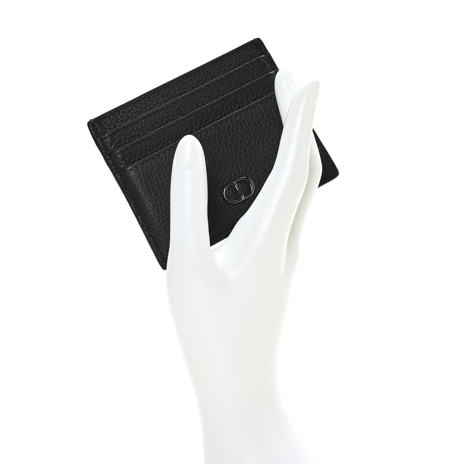 Christian Dior HOMME Grained Calfskin CD Icon Card Holder Black 2 of 9