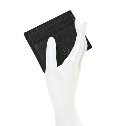 Christian Dior HOMME Grained Calfskin CD Icon Card Holder Black 2 of 9