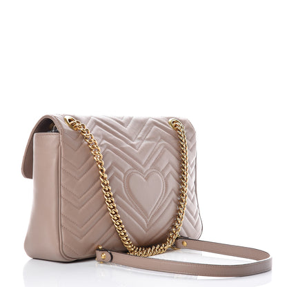 Gucci Calfskin Matelasse Medium GG Marmont Shoulder Bag Porcelain Rose 3 of 16