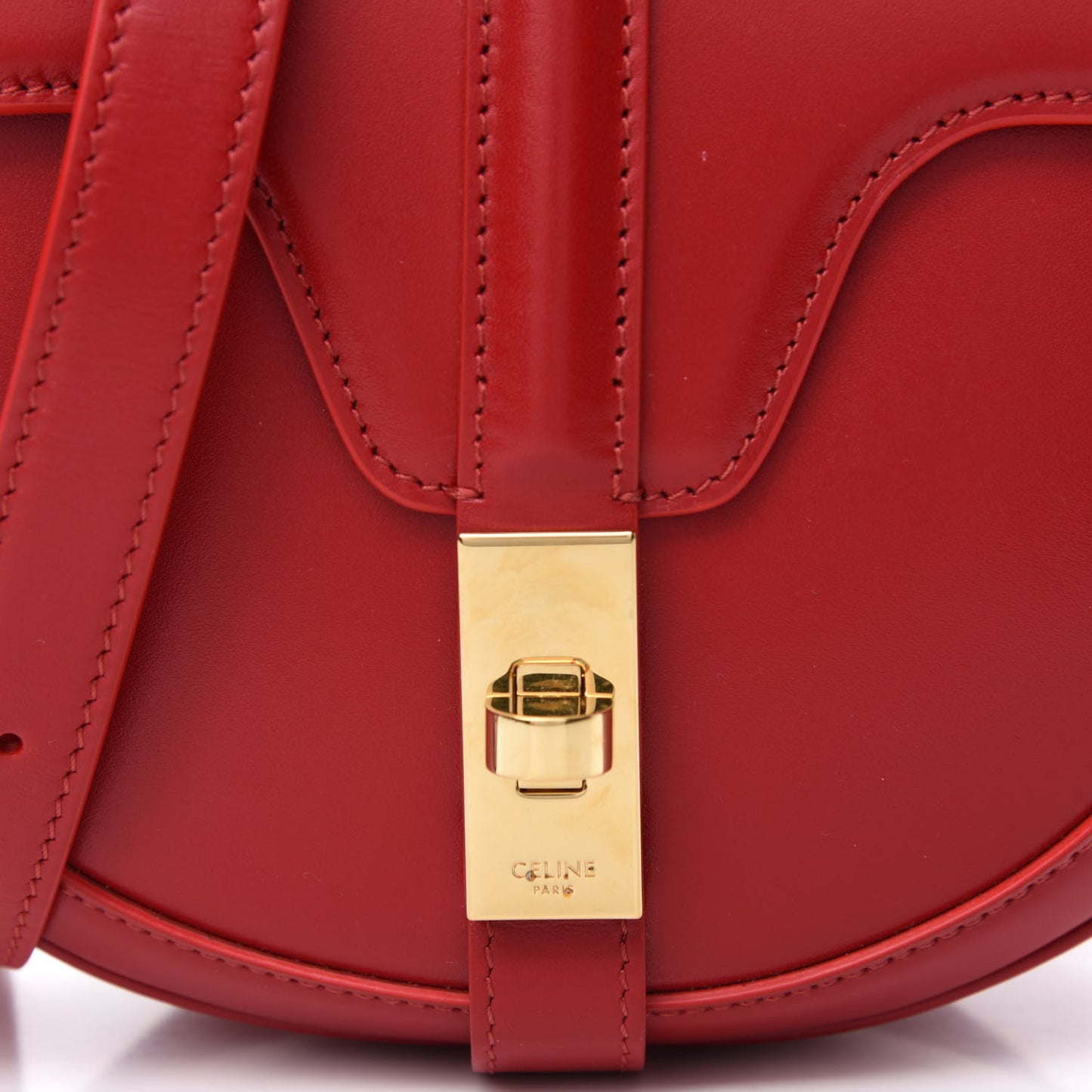 Satinated Calfskin Besace Small 16 Red