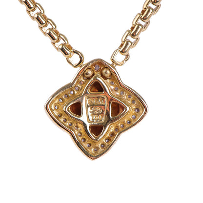 David Yurman 18K Yellow Gold Pave Diamond Quatrefoil Necklace 5 of 6