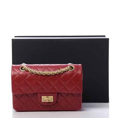 Chanel Aged Calfskin Quilted 2.55 Reissue Mini Flap Red 11 of 11