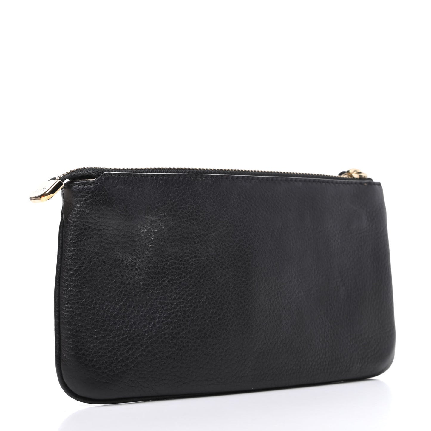 Pebbled Calfskin Soho Wristlet Black