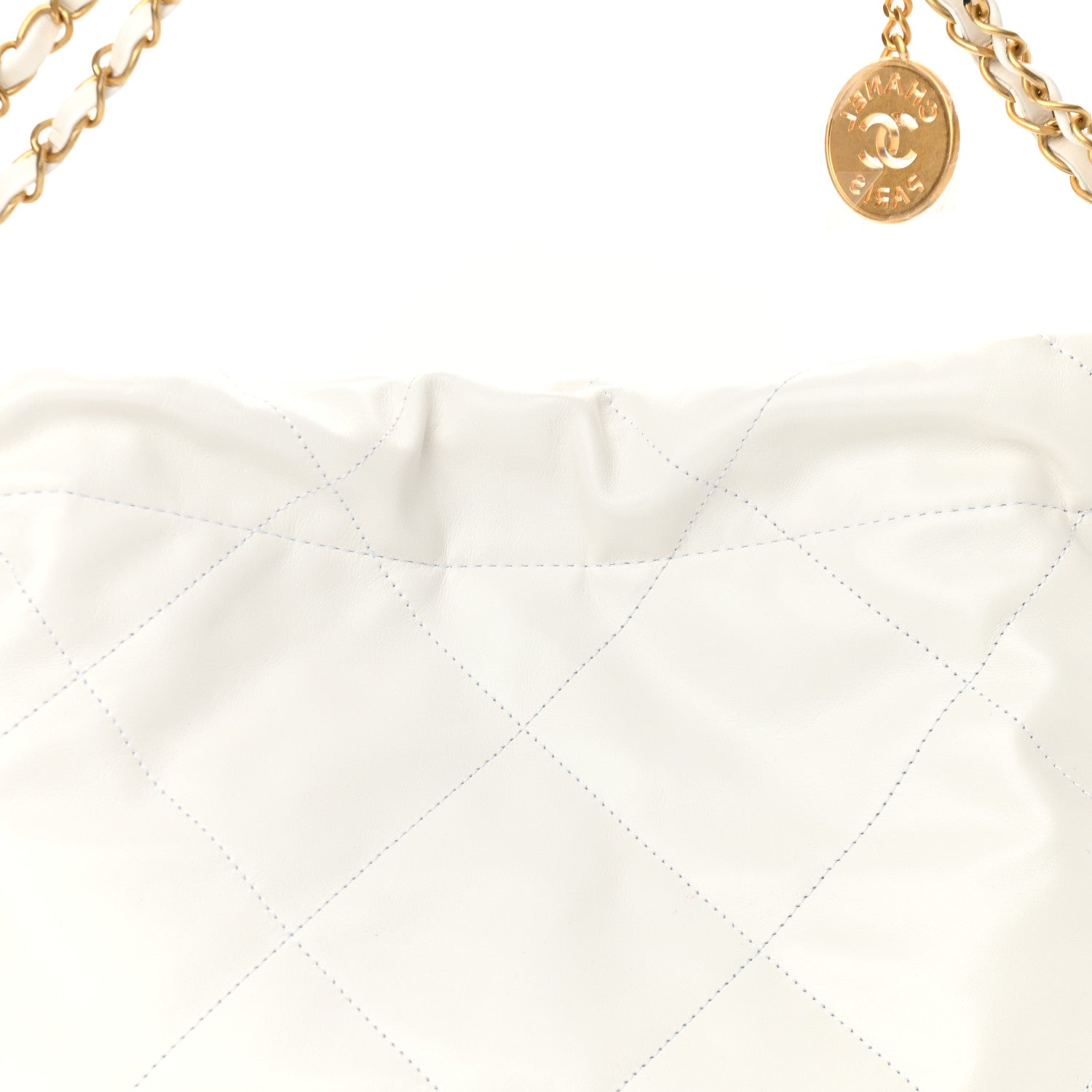 Chanel Shiny Calfskin Quilted Small Chanel 22 White 9 of 11