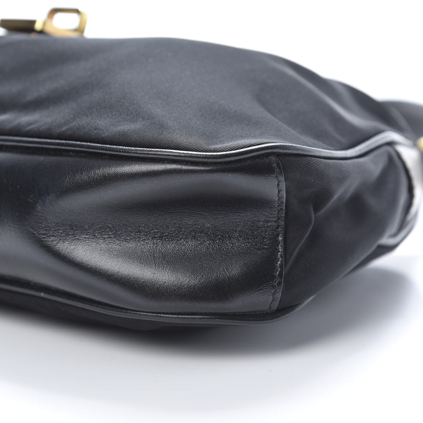 Tessuto Nylon Soft Calf Shoulder Bag Black