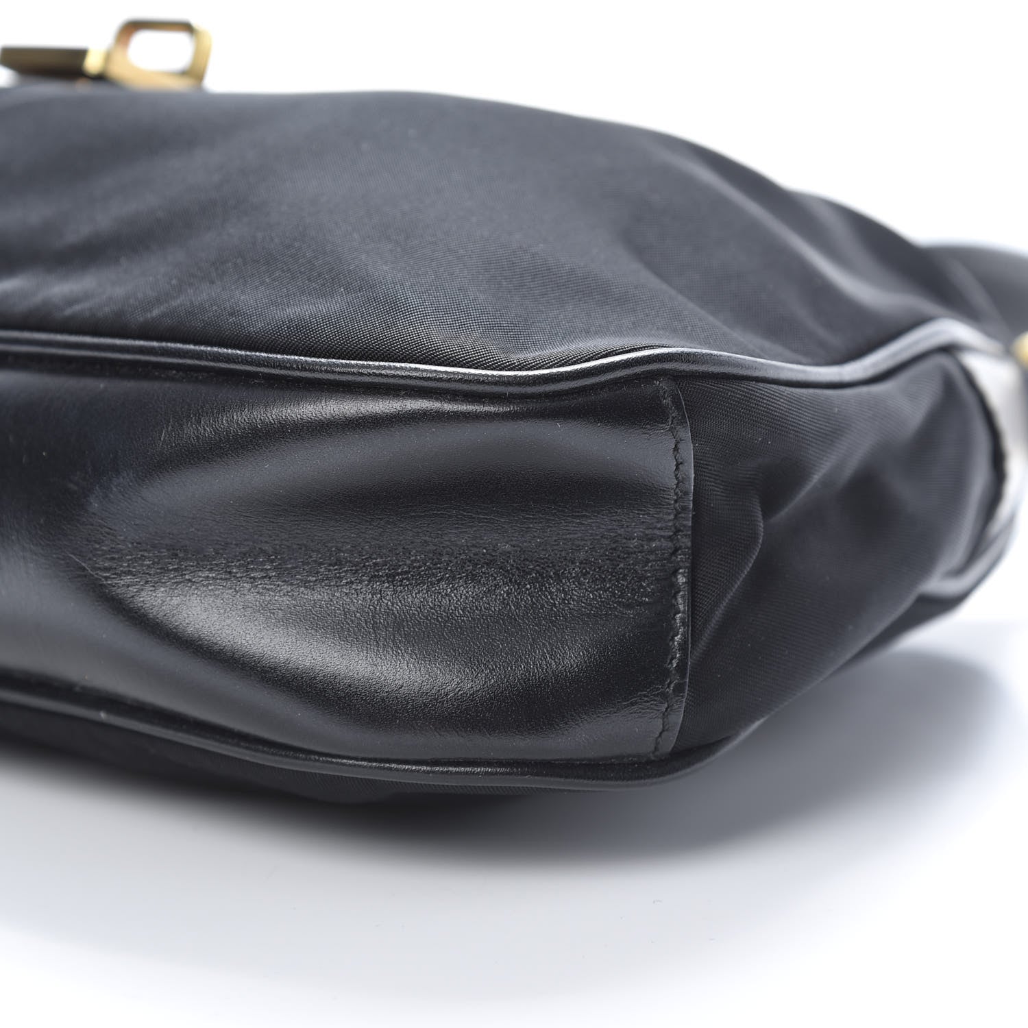 Prada Tessuto Nylon Soft Calf Shoulder Bag Black 10 of 11