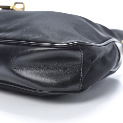 Prada Tessuto Nylon Soft Calf Shoulder Bag Black 10 of 11