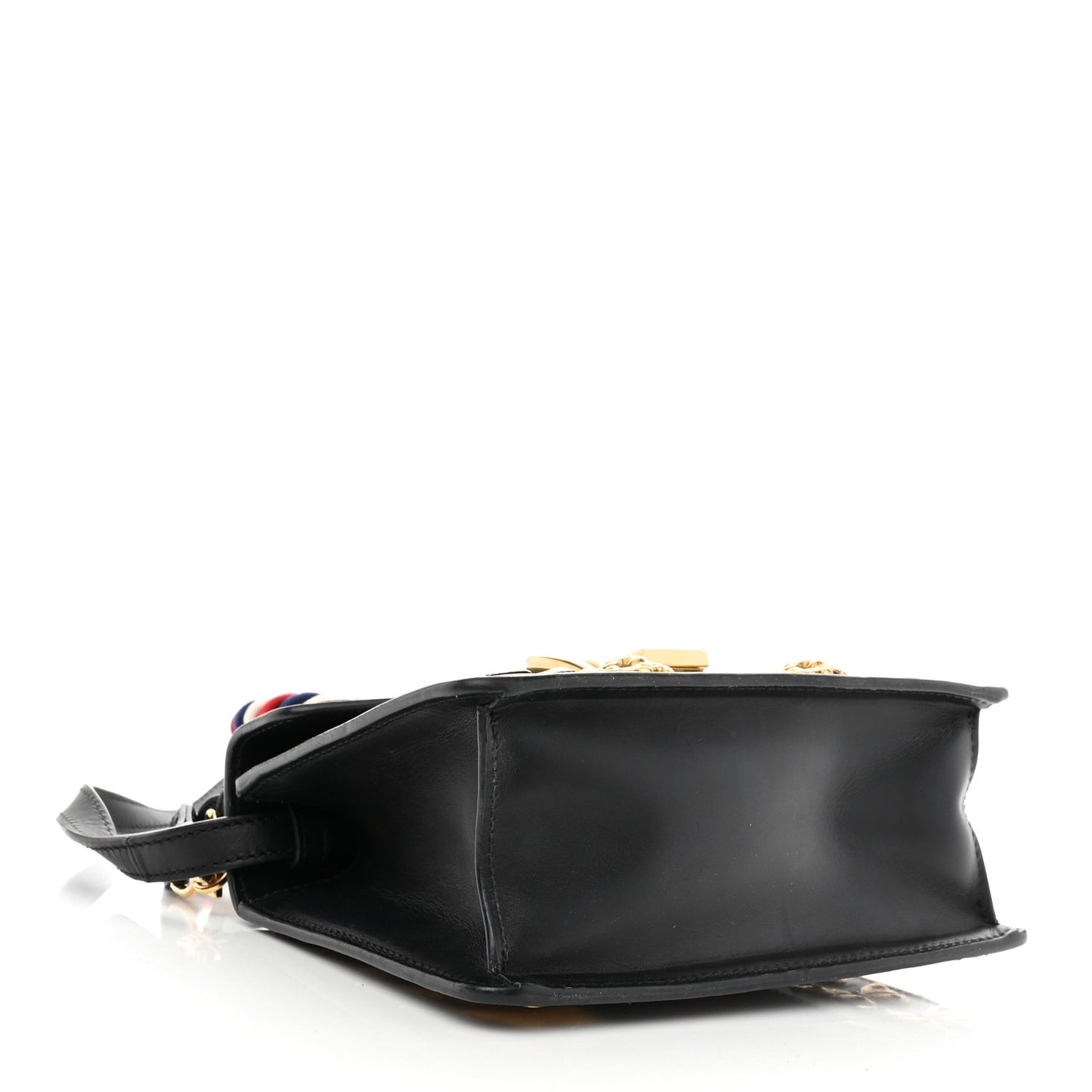 Calfskin Animal Studs Mini Sylvie Top Handle Bag Black
