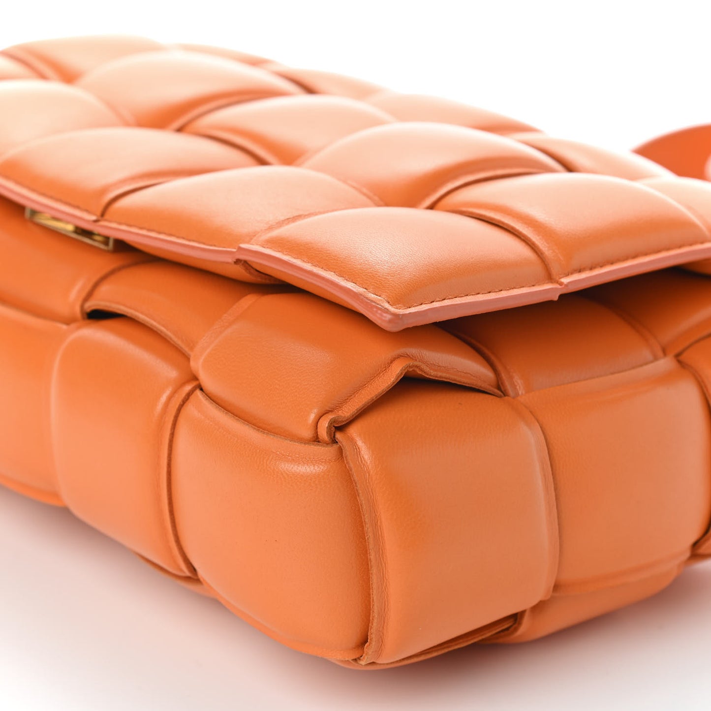 Nappa Maxi Intreccio Padded Cassette Crossbody Bag Clay