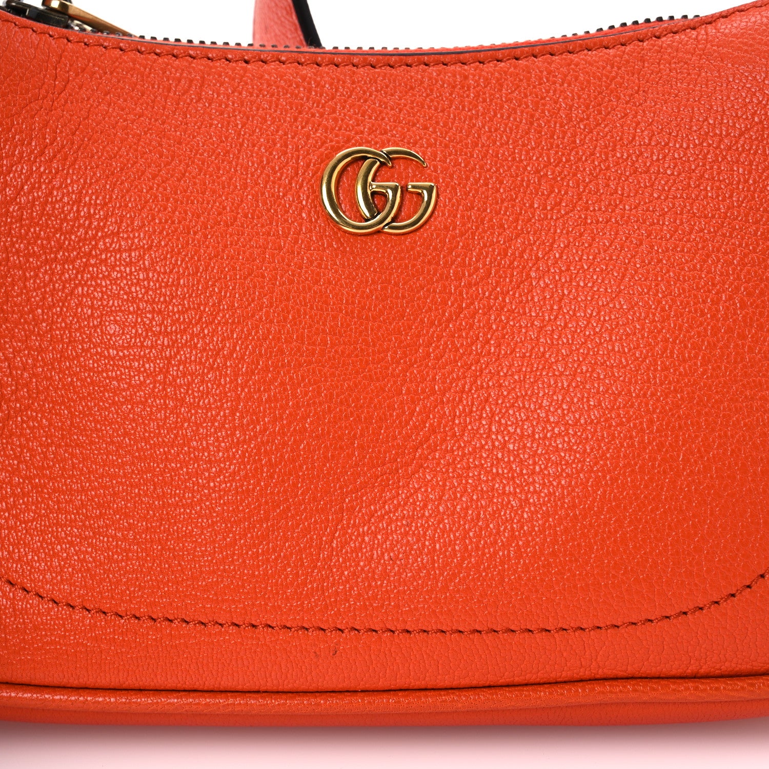Gucci Goatskin Mini Aphrodite Shoulder Bag Orange 9 of 14