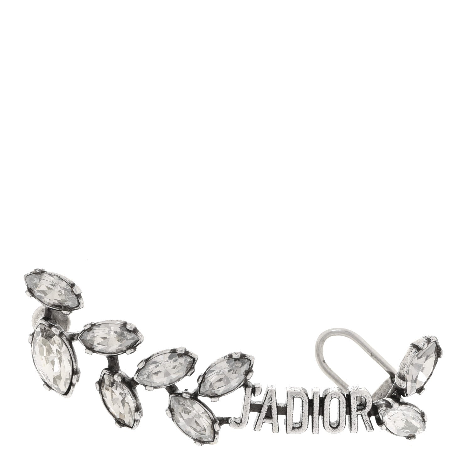 Christian Dior Metal Crystal J'Adior Laurier Ear Cuff Silver 1 of 6