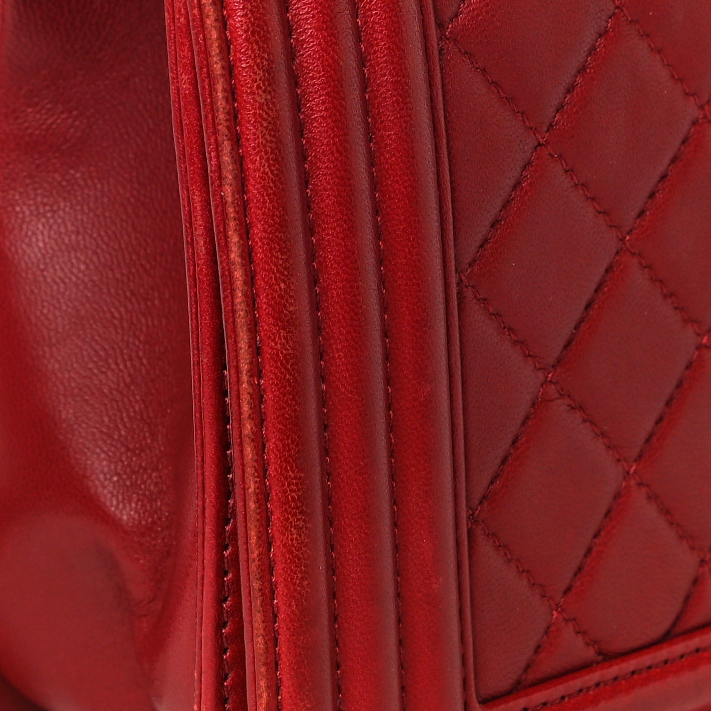 Calfskin Quilted Medium Boy Flap Red
