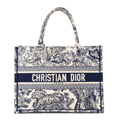Christian Dior Canvas Embroidered Medium Dioriviera Toile De Jouy Book Tote Blue 1 of 10