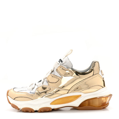 Valentino Garavani Metallic Nappa Patent Bounce Sneaker 36.5 Gold 1 of 12