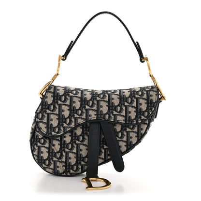 Christian Dior Oblique Mini Saddle Bag Blue 1 of 12
