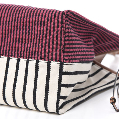 Loewe Canvas Calfskin Print Paulas Ibiza Stripes Cushion Tote Red White 9 of 9