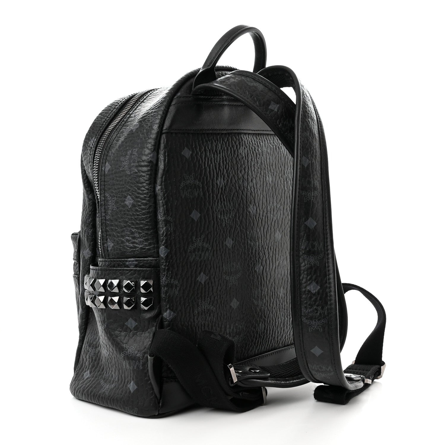 MCM Visetos Small Side Stud Stark Backpack Black 3 of 14