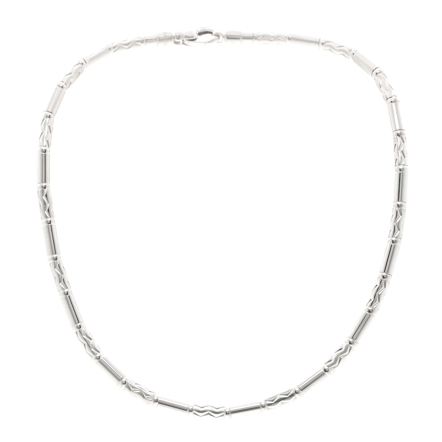 Tiffany Sterling Silver Aztec Zig Zag Necklace 1 of 3