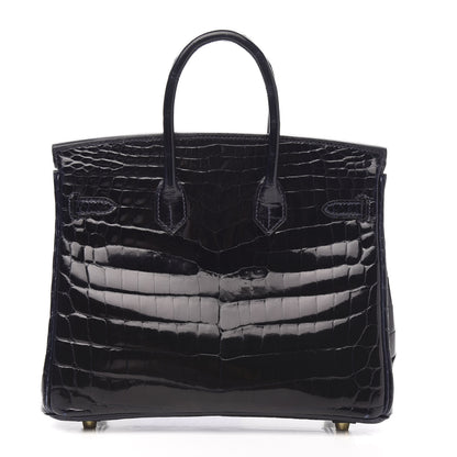 Hermes Shiny Niloticus Crocodile Birkin 25 Bleu Marine Bleu Marine 3 of 30
