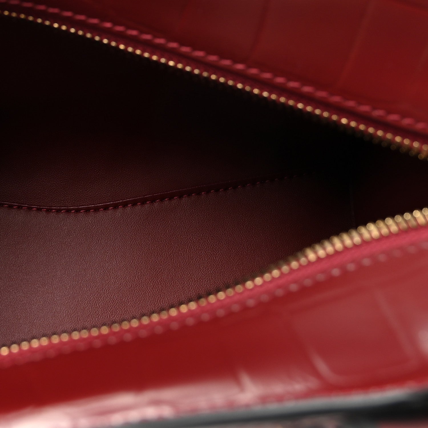 Balenciaga Semi Shiny Calfskin Crocodile Embossed Neo Classic Gold Hardware Mini City Dark Red 5 of 9
