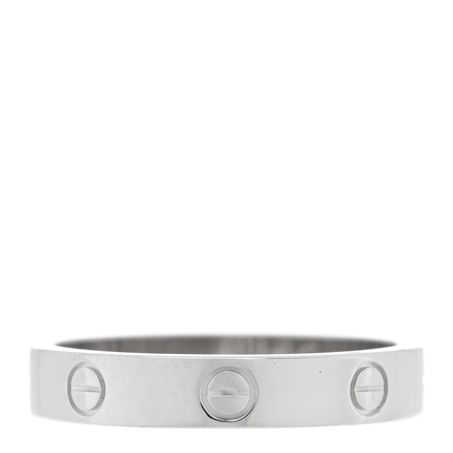 Cartier 18K White Gold Diamond 4mm LOVE Wedding Band Ring 59 8.75 3 of 4