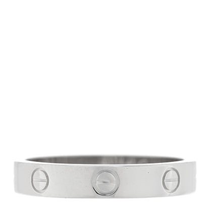 Cartier 18K White Gold Diamond 4mm LOVE Wedding Band Ring 59 8.75 3 of 4