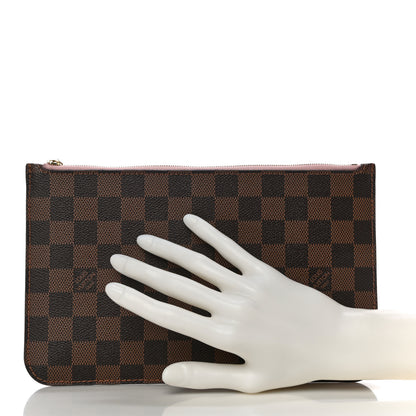 Louis Vuitton Damier Ebene Neverfull MM GM Pochette Rose Ballerine 2 of 11