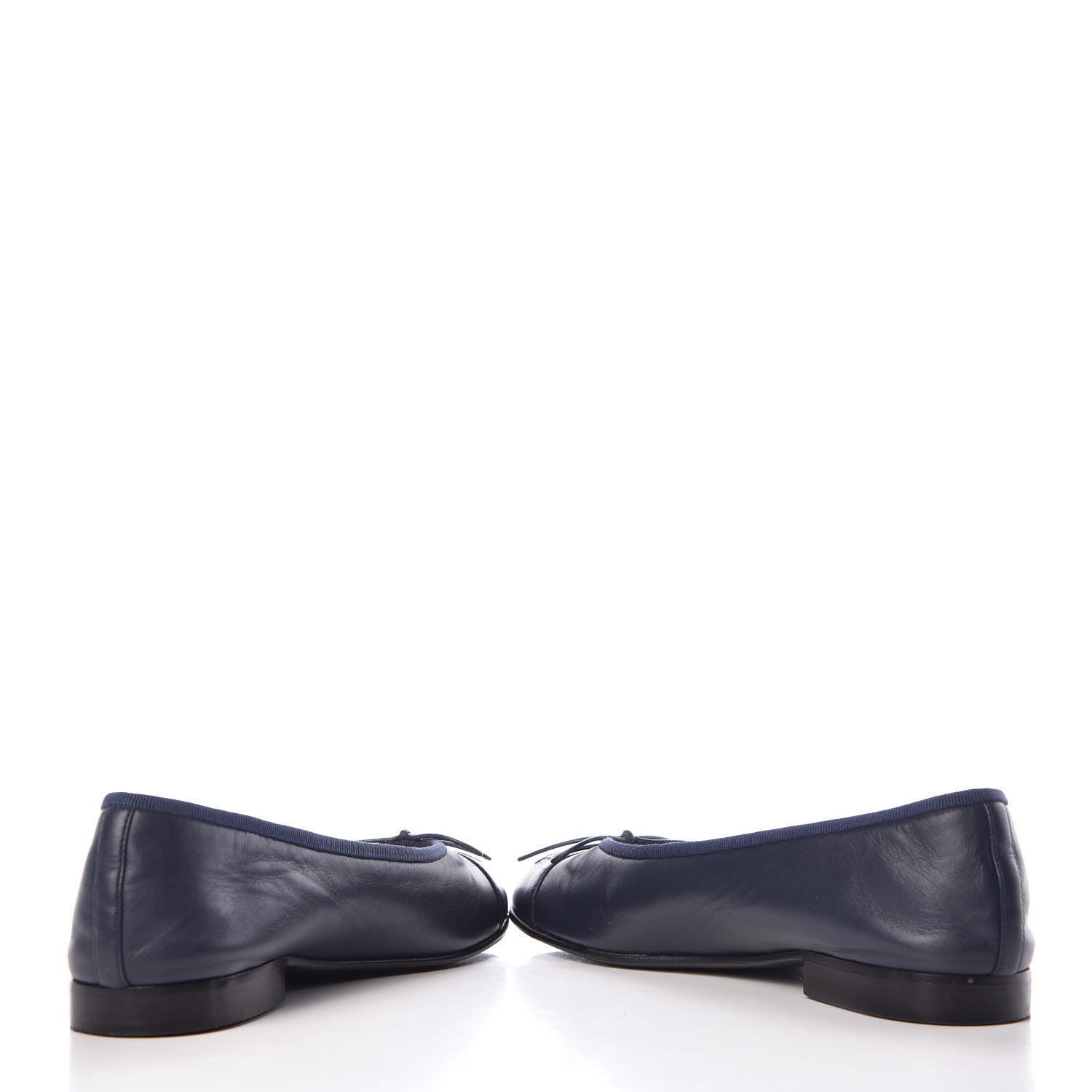 Chanel Lambskin CC Cap Toe Ballerina Flats 36 Navy 5 of 14