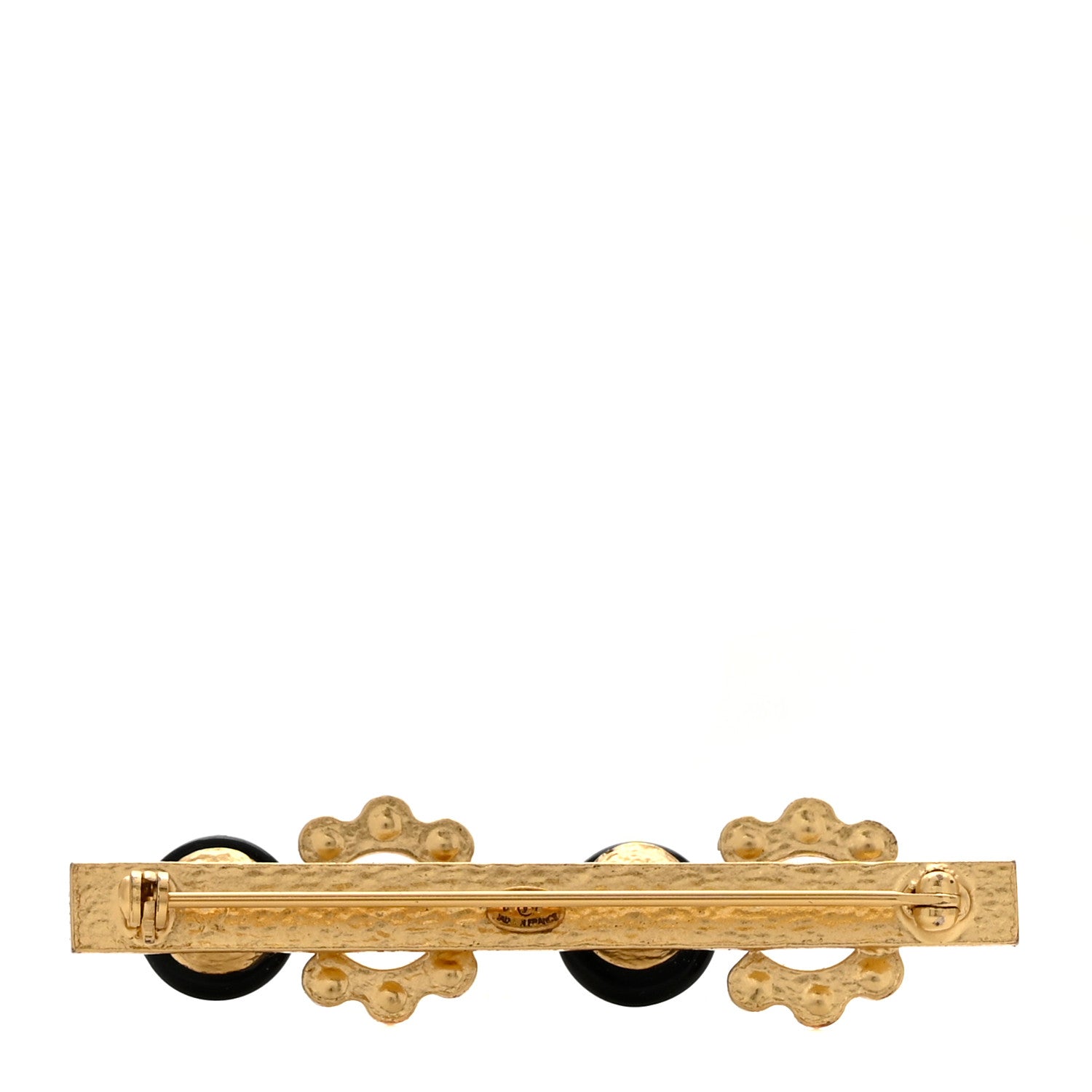 Chanel Crystal Resin Brooch Gold Black 3 of 4