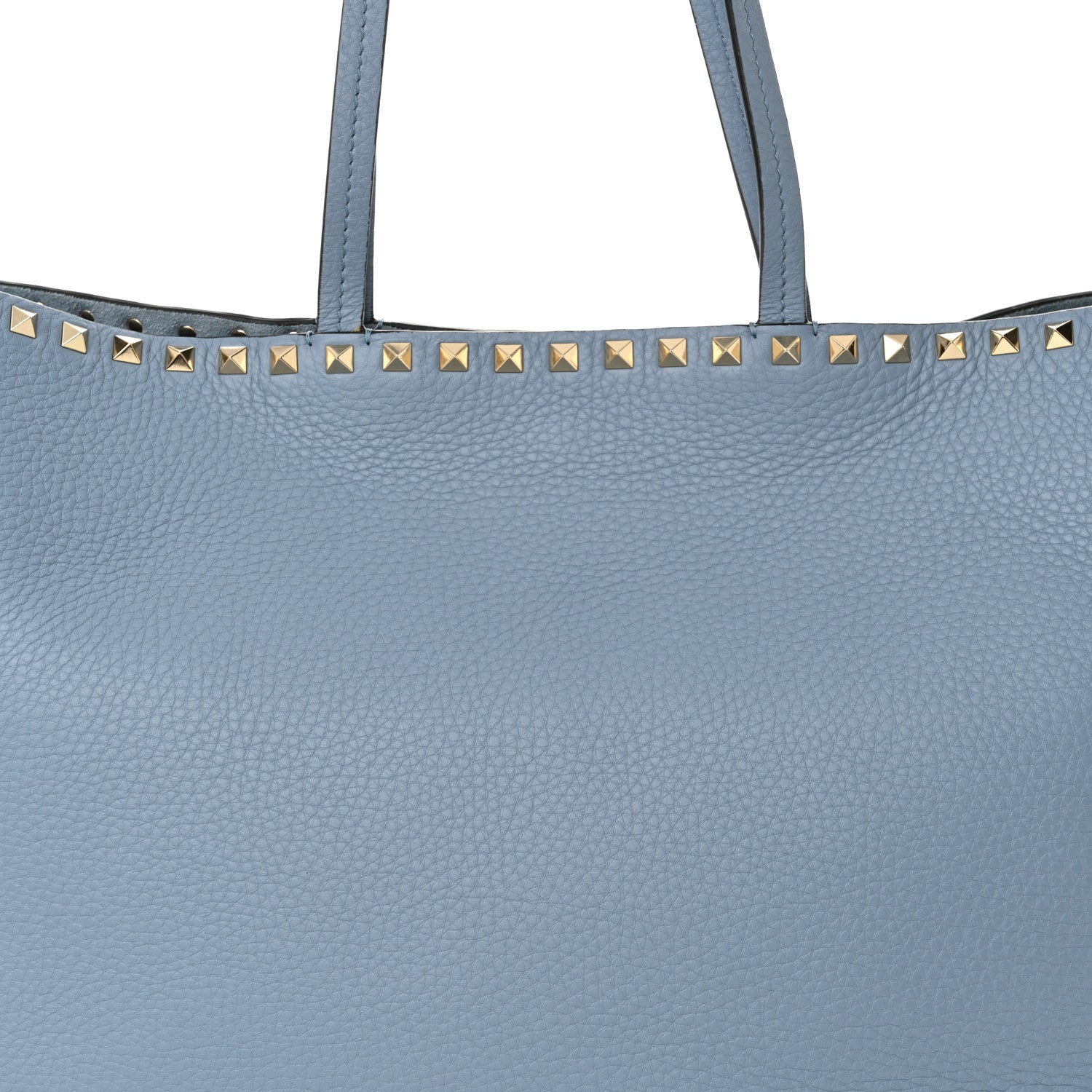 Valentino Garavani Grained Calfskin Rockstud Shoulder Tote Niagara 12 of 19